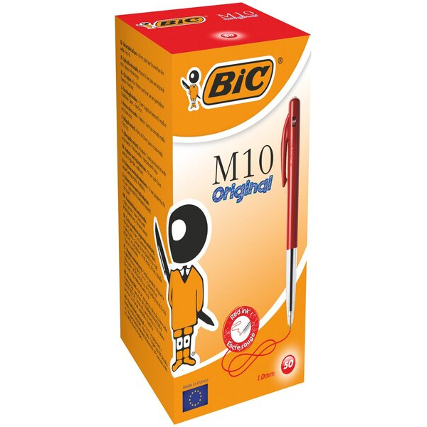 3086121901232 - Druckkugelschreiber M10 Original mittlere Spitze 04 mm Strichstärke rot 3086121901232 50 Stück