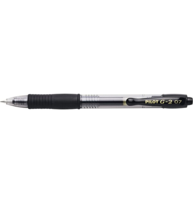 Gelschreiber G2, Strichstärke 0,4 mm, Schreibfarbe schwarz, Schaftfarbe farblos