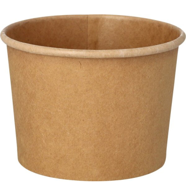 Suppenschale 350 ml, Ø 9,8 x 7 cm, Frischfaser-Karton, BIO-beschichtet, braun