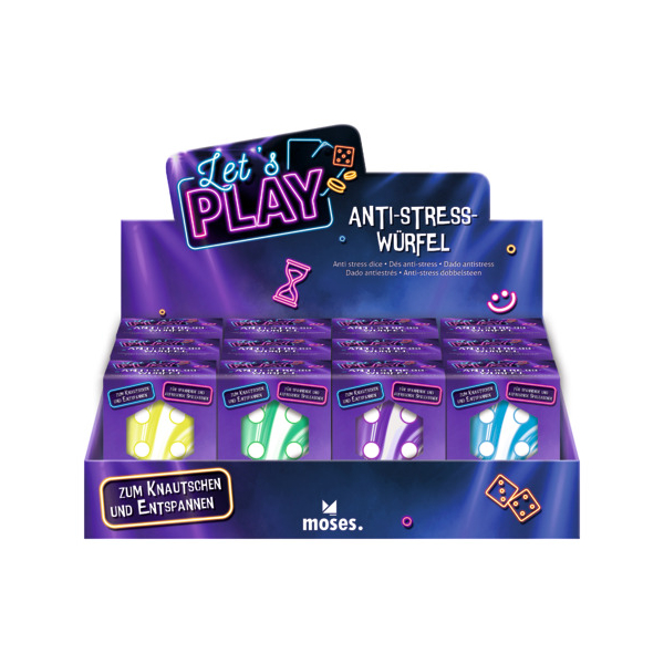 12 Stück Moses Anti-Stress-Würfel Let?s play 4033477406026 Moses