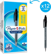 Kugelschreiber FlexGrip Ultra, Strichstärke mittel 1 mm, 12 Stück, schwarz