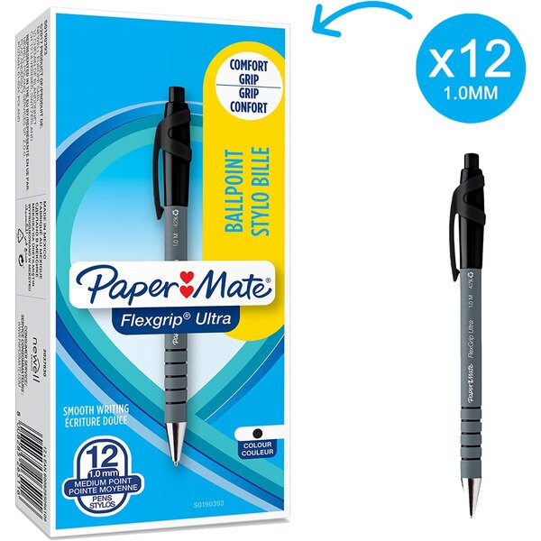8008285265116 - Kugelschreiber FlexGrip Ultra Strichstärke mittel 1 mm 12 Stück schwarz 8008285265116 12 Stück