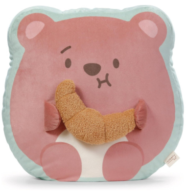 Plüschkissen Bär Nomo mit Croissant