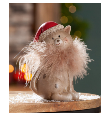 Weihnachtlicher Figur Katze braun