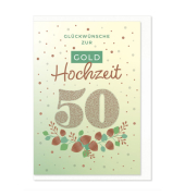 Goldhochzeitskarte zweige
