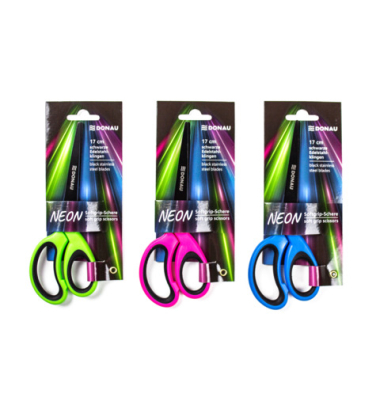 Schere NEON Softgriff sortiert