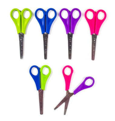 Bastelschere,, 130mm, pink/violett/gr&uuml;n/blau