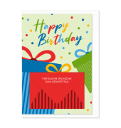 Geburtstagskarten 01-381 Spruch bunt