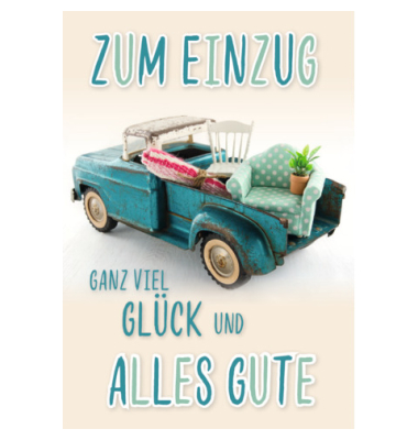 Glückwunschkarte z. Einzug Auto