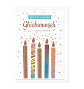 Geburtstagskarten 02-154 Kerzen farbig sortiert