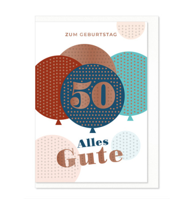 Geburtstagskarten 02-165 Jubil&auml;umsjahr bunt