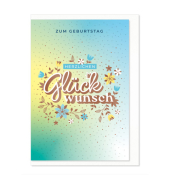 Geburtstagskarten 02-196 Spruch bunt