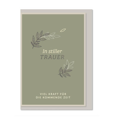 Trauerkarten 04-731 In stiller Trauer wei&szlig;/schwarz