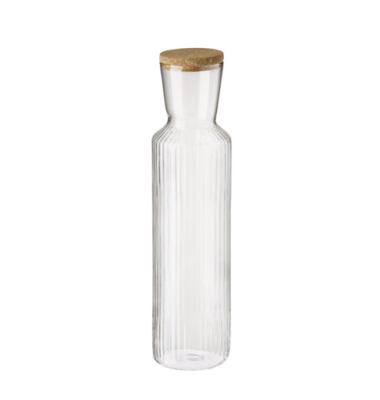 Glaskaraffe LINES 1,5l mit Korkdeckel