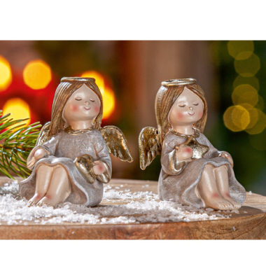 Weihnachtlicher Engel  grau sortiert
