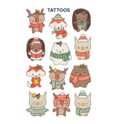Weihnachtlicher  Tattoo Tiere Mix