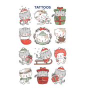Weihnachtlicher  Tattoo Katzen
