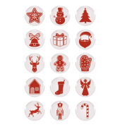 Weihnachtsetikett Motive Glossy rot