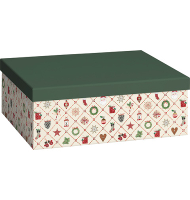 Weihnachtlicher Geschenkkarton Kirsten cremegrün