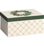 Weihnachtlicher Geschenkkarton Kirsten cremegrün