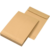 Faltentaschen 08350251, B4, ohne Fenster, 40mm-Falte, haftklebend, 140g, braun