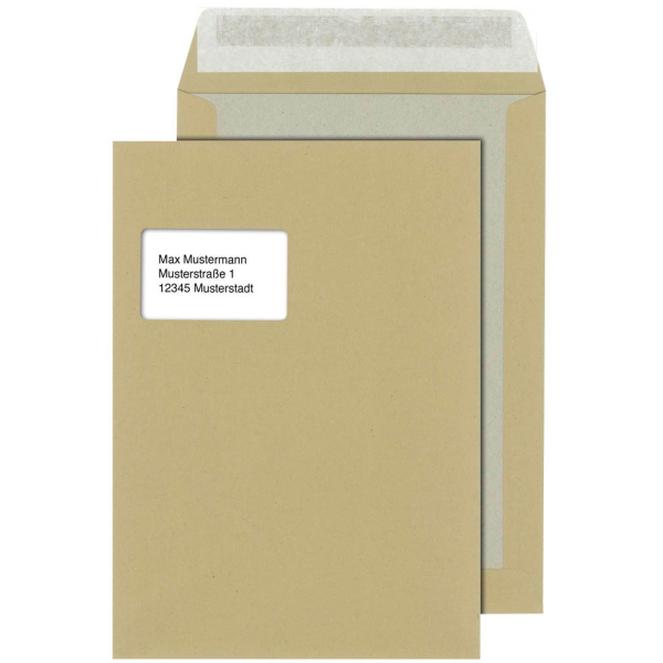 4018529003613 - Versandtaschen 30123504 C4 mit Fenster haftklebend 110g braun 4018529003613 100 Stück