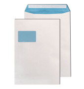 Versandtaschen 30003818, C4, mit Fenster, haftklebend, fadenverstärkt, 125g, weiß