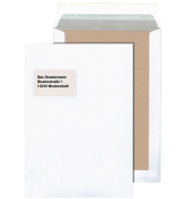 Versandtaschen 307360 mit Papprückwand, C4, mit Fenster, haftklebend, 120g, weiß