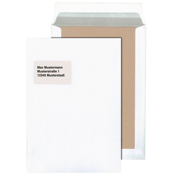 4016058036447 - Versandtaschen 307360 mit Papprückwand C4 mit Fenster haftklebend 120g weiß 4016058036447 125 Stück