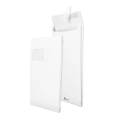 Faltentaschen 30123508, C4, mit Fenster, 20mm-Falte, haftklebend, 130g, weiß
