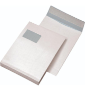 Faltentaschen 30002483, C4, mit Fenster, 20mm-Falte, haftklebend, 120g, weiß