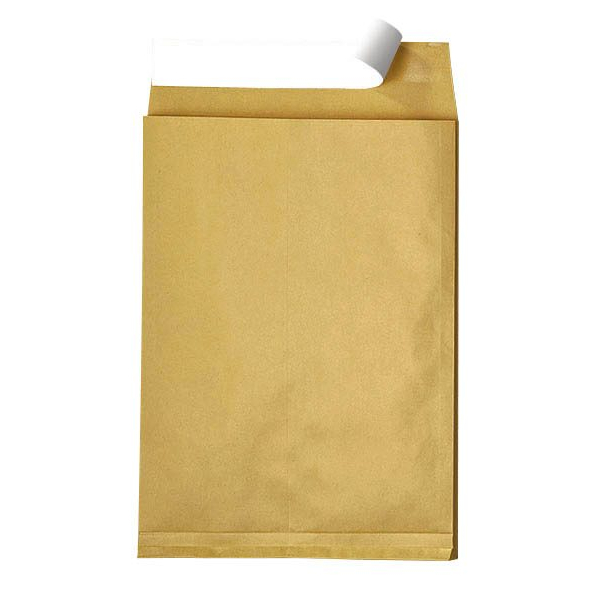 4003630124739 - Faltentaschen 2947 B4 ohne Fenster 20mm Falte haftklebend 120g braun 4003630124739 100 Stück