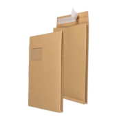 Faltentaschen 30007067, C4, mit Fenster, 20mm-Falte, haftklebend, 125g, braun
