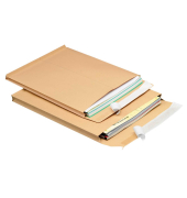 Faltentaschen 30007045, C4, ohne Fenster, haftklebend, 20mm-Falte, 120g, braun