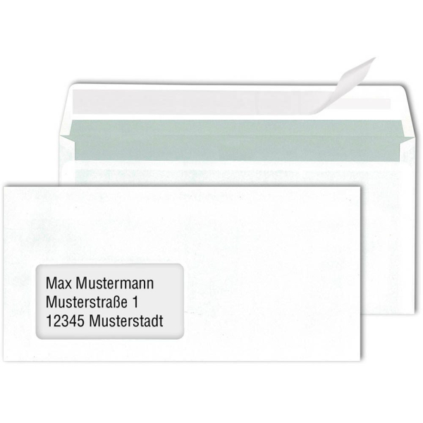 4260282999898 - Briefumschlag ID1164322 Din Lang mit Fenster haftklebend 80g weiß 4260282999898 500 Stück