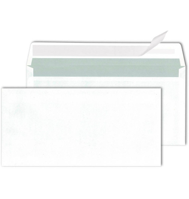 Briefumschlag ID1065105, Din Lang, ohne Fenster, haftklebend, 80g, weiß