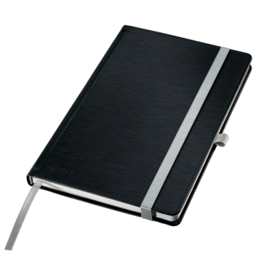 Notizbuch 44861094, Style, schwarz, A5, kariert, 100g, 80 Blatt / 160 Seiten