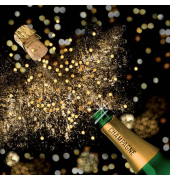 Neujahr Zelltuchserviette 33x33cm