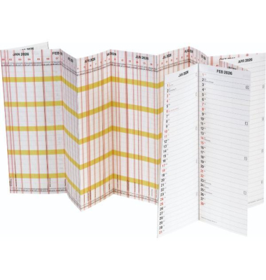 Urlaubsplaner 1070135006, 300x1380mm (1380x295mm), 2026, plus 3 Folgemonate nächstes Kalenderjahr