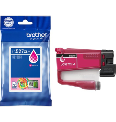 Tintenpatrone LC-527XLM, für Brother Drucker, magenta, für ca. 2.000 Seiten