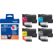 Druckerpatrone LC-521VAL, schwarz/cyan/magenta/gelb, ca. 4x 500 Seiten
