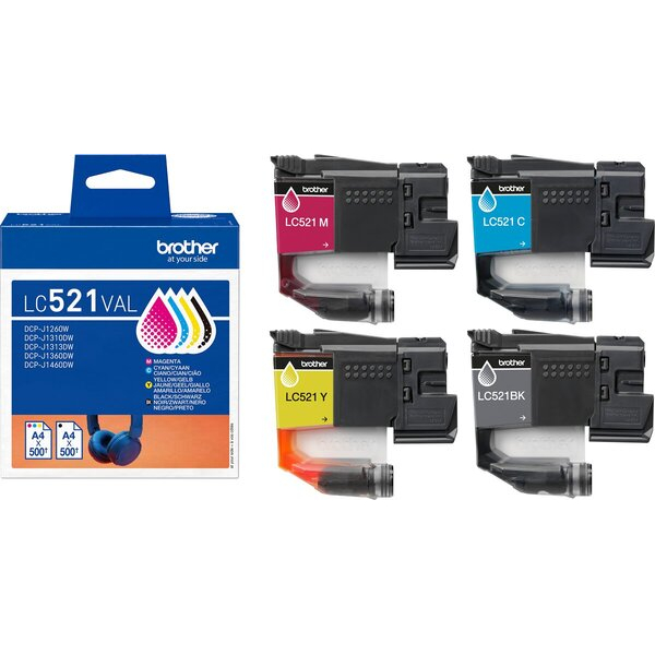 4977766842150 - LC521 Value Pack - 4-pack - black yellow cyan magenta - original - ink cartridge - Tintenpatrone Cyan