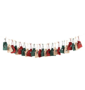 Adventskalender Säckchen cremerotgrün