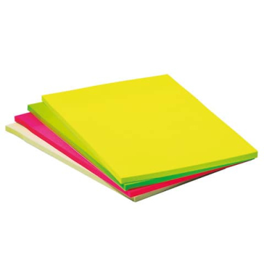 Haftnotizen KF11033, farbig sortiert (pastellgelb/neongelb/neongr&uuml;n/neonpink)