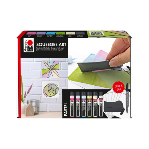 Marabu Acrylfarbe Squeegee Art Set Pastel 4068247014750 Marabu