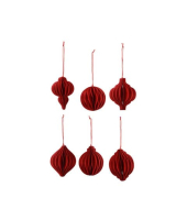 Weihnachtlicher  Behang 6ST Ornament rot