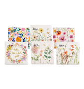 Motivserviette 33x33cm Flowers sort.