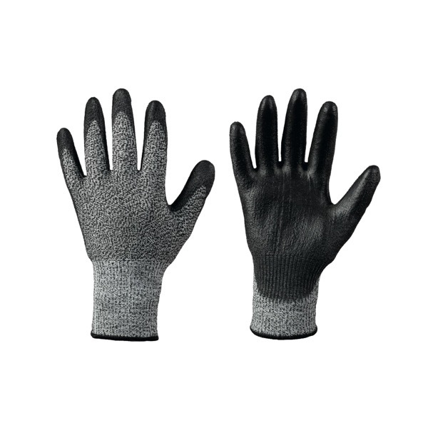 12 Stück Feldtmann Schnittschutzhandschuhe AKRON Goodjob, Polyurethan, schwarz/grau, Größe 10 / XL 4025888207217 Feldtmann