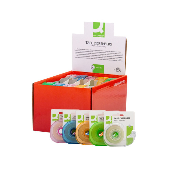 10 Stück Q-connect Klebeband KF27009, farbig sortiert  Q-connect