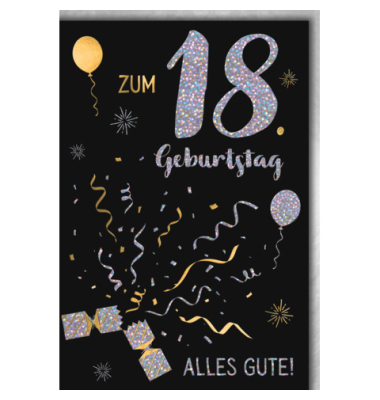 Geburtstagskarten 5020-24080 11,5x17 cm 115mm x 170mm (BxH) Jubiläumsjahr bunt